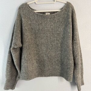 Abercrombie & Fitch Heather Gray Scoop Neck Sweater